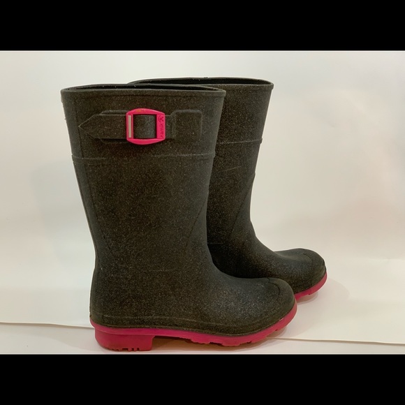Kamik sparkle and pink rain boots with small heel - Picture 2 of 5